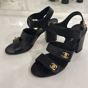 Chanel Heel Sandals ‘CC’ Lock